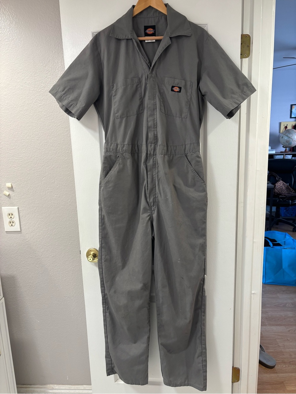 Dickies Gray Short-Sleeve Coverall Jumpsuit